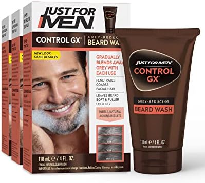 Шампоан за измиване на брадата Just For Men Control GX Grey Reducing Beard, постепенно петна мустаци и брада,