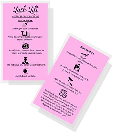 Карти с инструкции за грижа за подтяжкой на миглите | 50 опаковки | Размер на визитка 2x3,5 инча | Стартов Комплект за