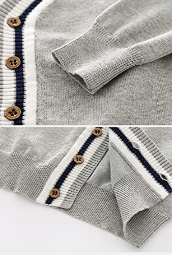 Жилетка копчета за малки момчета, Вязаный Пуловер с V-образно деколте, Класически и Ежедневни Връхни Дрехи с дълги ръкави За