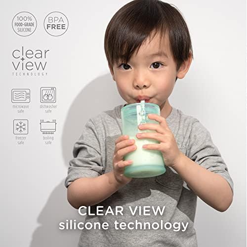Силиконовата Тренировочная чаша Olababy със сламен капак 5 грама + пакетче 9 унции (Киви)