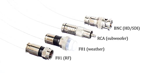 200 Фута, Черен коаксиален кабел RG6 (коаксиален кабел) с части за свързване, са защитени от атмосферни влияния,