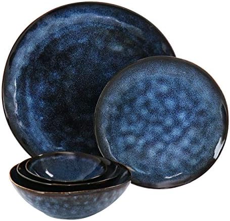 Комплект съдове за готвене Elama Lucca от кръгла гранитогрес с тройно чаша от 20 теми син цвят