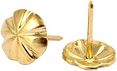 X-DREE Нокти, за ремонт, с Диаметър 16 мм, бутон за палеца, един пирон Златния тон 25ШТ (диаметър 16 мм, Tapicería