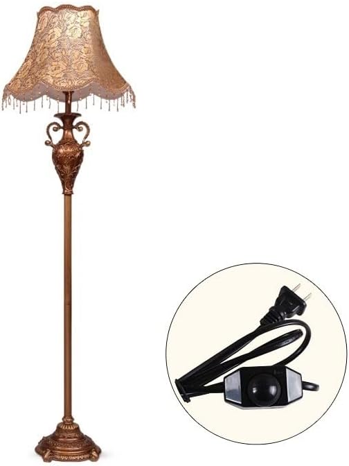 Лампиона, който Стои лампа, Ретро под лампа от смола, Античен под лампа с филтър абажуром, Класическа изход E27, Етаж лампа