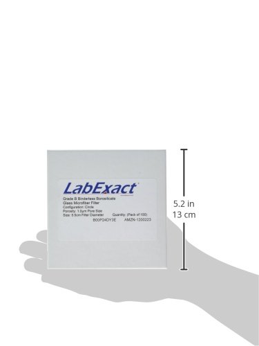 LabExact 1200223 Стъклен филтър от микрофибър клас В, боросиликатное стъкло, без халки, 1,0 хм, 5,5 см (опаковка по 100 броя)
