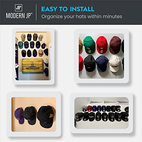 Модерни Самозалепващи метални куки за шапки JP стената (12 броя в опаковка) - Допълнително винтове в комплекта, Минималистичная