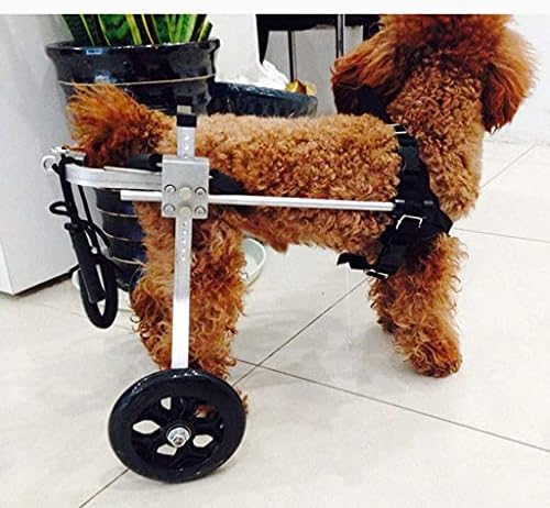 LIXFDJ Стол-каталка за домашни любимци, с метална рамка, регулируема облегалка-каталка за ходене на малко куче/Догги/Кученце, количка на 2 колела, стол-каталка за домаш?