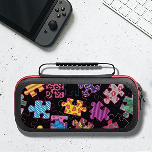 Ярък Женствен Разпечатки с Пазлами Switch Калъф За Носене Защитен Калъф Твърд Калъф чанта Съвместима с Nintendo