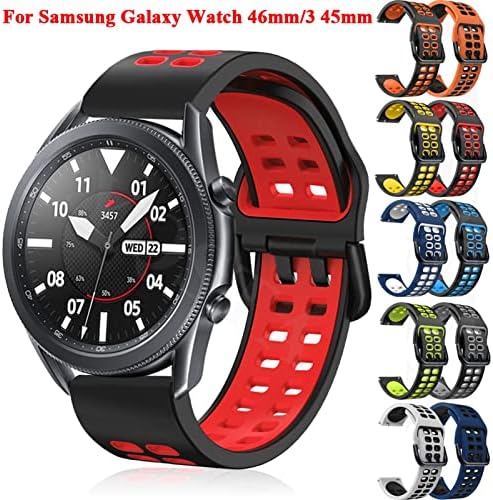 DFAMIN 22 мм Силиконови Въжета за смарт часа на Samsung Galaxy Watch3 3 45 мм и 46 мм, Дишаща Гривна Gear S3 Гривна (Цвят: Color