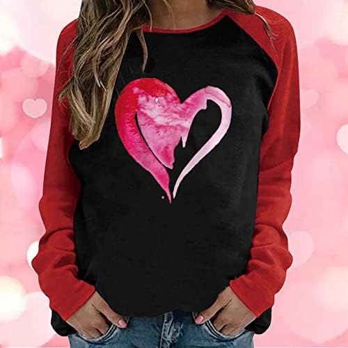 Ризи с ръкави Raglan в Деня на Св. Валентин, Дамски Секси Сладък Леопардовые Свитшоты в Клетка с Шарките на Сърцето, Модерен