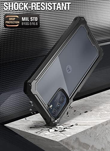 Калъф Poetic Гардиън за Motorola Moto G 5G 6,5 (2022), [Тествана на падане от височина 6 метра], пълен размер на хибрид устойчив на удари броня с вграден защитно фолио за екрана, чере?