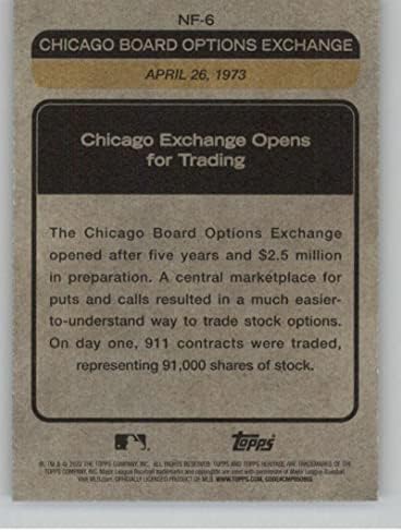 Спомени за новините наследство Topps 2022 NF-6 Chicago board на търговията на борсата опции отваря бейзболен търговската