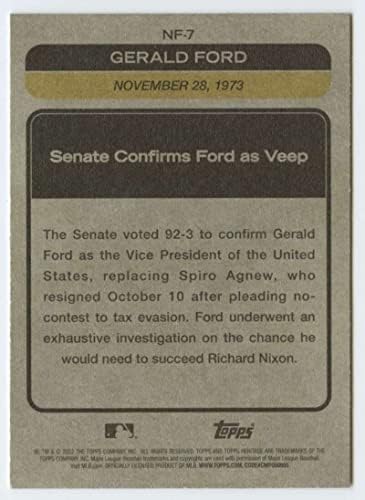 Спомени за наследство Топпса през 2022 г. NF-7 Вота на Сената на САЩ за одобряване на Джералд Форд на поста заместник-председател