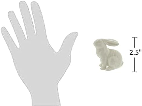 Мини-фигури на заек от бяла керамика The Bridge Collection, пакет от 3