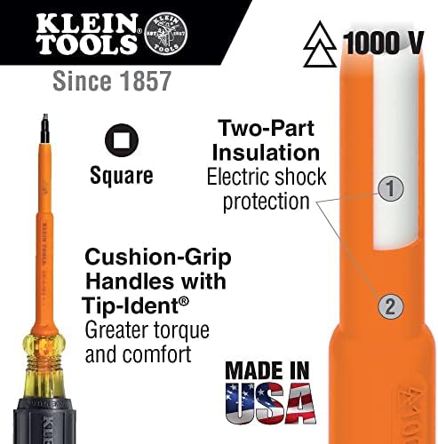 Отвертка Klein Tools 605-7-INS С Изолирани Корпусным фитил 1/4 инча, 7-Инчовата