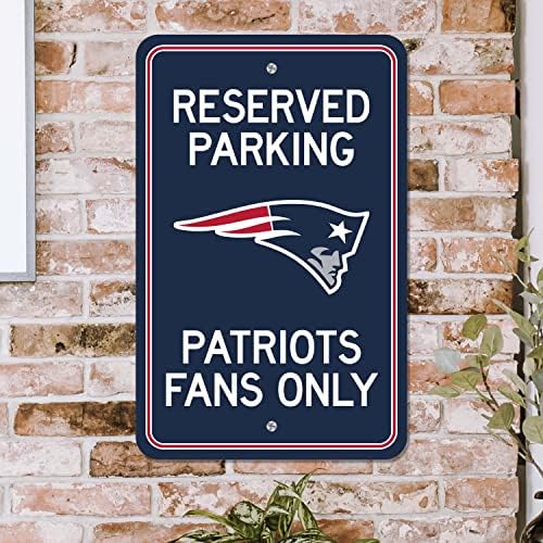 Цветен плакат с надпис NFL - New England Patriots Team Зарезервированная паркинг 18 X 11,5 инча. Ниско тегло
