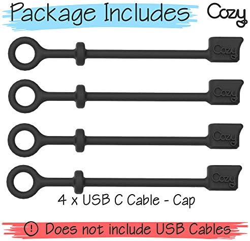 [4 части] Удобни USB-капачки за USB кабел C - Tether /Cap Осигуряват защита от прах и окисляване, покриване на