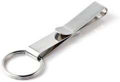 Държач за ключове, колан, аксесоари за ключове с разрезным пръстен и стоманена щипка за колан, хром (0303-131)