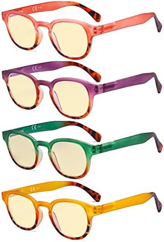 Eyekepper 4 Опаковки Женски Компютърни Очила - Четци със Синьо Светофильтром за Жени, Очила за Четене с Антирефлексно