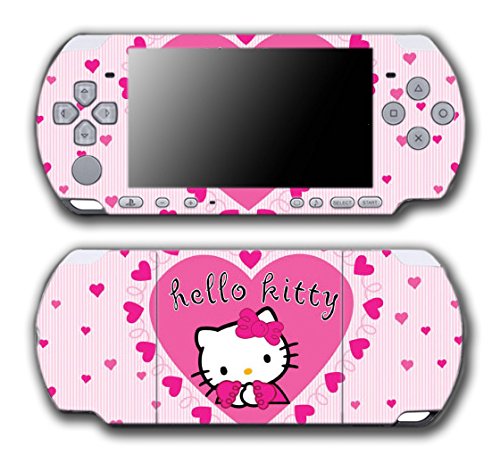Hello Kitty Розови Сърца Варежка видео игра Vinyl Стикер На Кожата Стикер Калъф за Sony PSP на Playstation Portable Тънка Система Серия 3000
