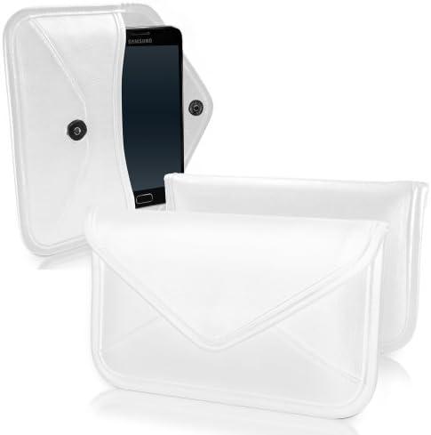Калъф BoxWave, който е Съвместим с Motorola Moto G6 Forge (калъф от BoxWave) - Луксозни Кожена чанта-месинджър, дизайн своята практика-плик от изкуствена кожа за Motorola Moto G6 Forge - цвят сло