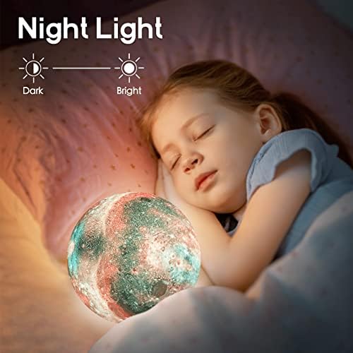 Лунна Лампа BRIGHTWORLD 5,9-инчов Galaxy Lamp 3D Печат на Лунна Светлина 16 Цвята лека нощ за деца, Дистанционно и Сензорно Управление С Регулируема яркост Подаръци за рожден Ден