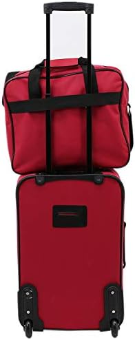 Разтегателен багажа Travelers Club Bowman, Червен, Комплект от 3 теми (Dopp/Tote/20)