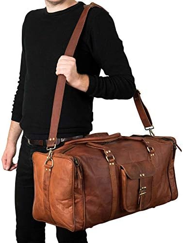 Berliner Bags Реколта Кожена спортна чанта New York за пътуване или фитнес зала, Чанта за през нощта за мъже