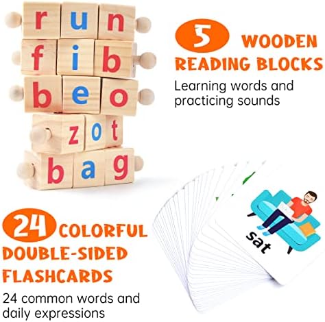 Забавни Дървени Блокове за четене на Кратки Гласни, Орфографическая Играчка, Играчка Монтесори за деца от