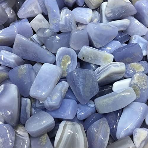 100 г натурален синьо тънко агата, камък за полиране на кварцов кристал, украса за аквариум, скъпоценен камък