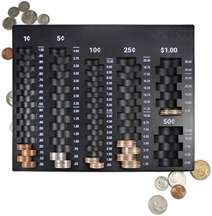 Тава за сортиране на монети Kolibri – Тава за броене и сортиране на монети на каса в банка с 6 отделения за