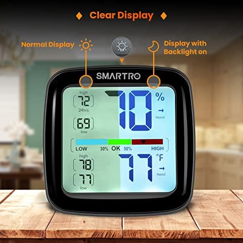 SMARTRO SC42 Професионален Дигитален Влагомер, Термометър за стая, Сензор за влажност на въздуха, Измерване на температура