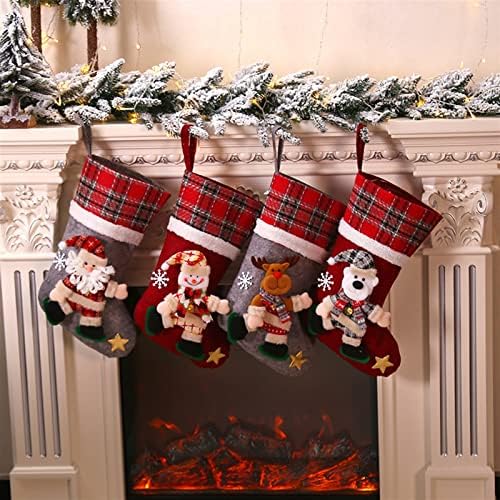Aetygh 4 Опаковане на Коледни Чорапи, Персонални Коледни Чорапи за Домашна Празнични партита, Коледни Украси