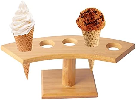 Бамбук Поставка за суши, Поставка за сладолед конус, Дървен Поднос за Опресняване, Инструмент за декорация на масата за Сватбеното