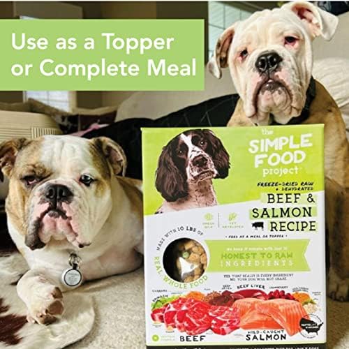 Проект Simple Food - Рецепта с говеждо месо и сьомга - Лиофилизация сурова храна за кучета - проба на 1 унция