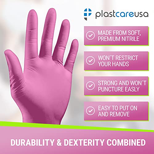 Комплект за еднократна употреба стоматологични нагрудников PlastCare USA Розов цвят и 100 Много Малки Нитриловых ръкавици