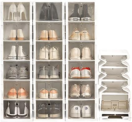 MMBABY 24 Опаковане на Кутия за съхранение на обувки а обувките Кутия от Прозрачна Пластмаса, Штабелируемый Предни