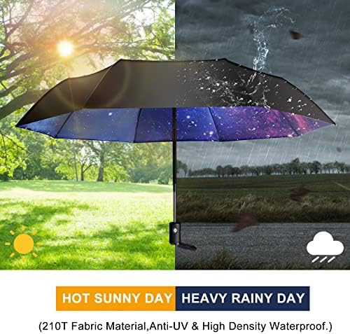 JIGUOOR 1 Опаковка, Пътен Чадър, 8 ребра, Ветрозащитный, Анти-UV, Автоматично Разкриваща и плик Компактен Чадър, Здрав Портативен Сгъваем Чадър от дъжд и Слънце