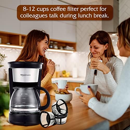 За многократна употреба Филтри за кафе Mr. Coffee Смяна на филтър за кафе на 5 Чаши, 4 опаковки Малки Филтри за кафе,