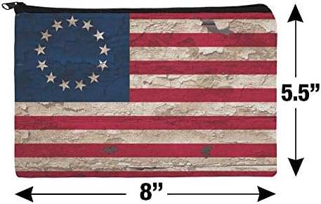 Селски Бетси Рос 1776 Неубедителен Американски Флаг Молив, Писалка Органайзер Калъф С Цип Калъф