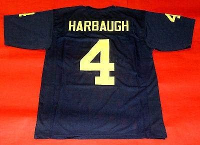 Джим Harbaugh Изработени по Поръчка Майк Michigan Wolverines Um - Тениски Колеж С Автограф