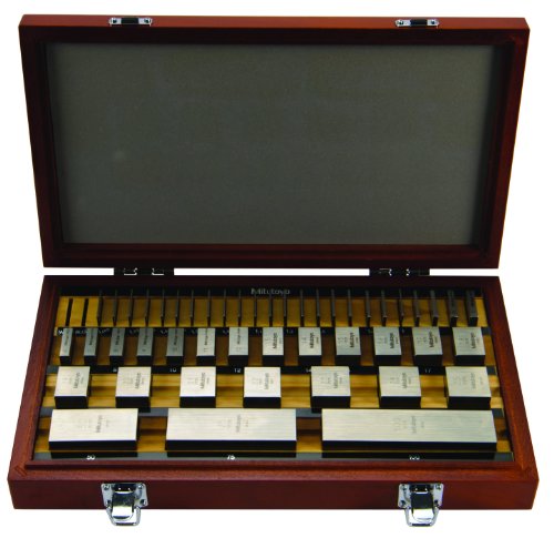Комплект от стоманени квадратни габарит блокове Mitutoyo, марка ИАНМСП AS-1, дължина 1,1 - 1,9 мм (47 блокове)