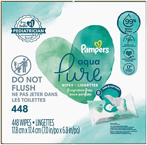 Бебешки кърпички Pampers Aqua Pure Sensitive 8X Pop-Топ Количество: 448