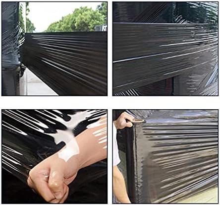 Черна Пластмасова Стреч-Фолио, Амбалажна 9 × 1000 фута 80 Калибър За Съхранение на Промишлена Мини Опаковки