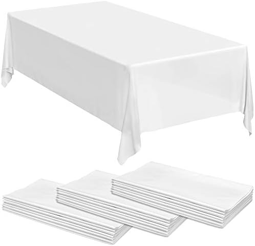 24 Бяла Пластмасова Покривка - 108 X 54 Пластмасова Покривка за маса | Покривки за Еднократна употреба | Бели