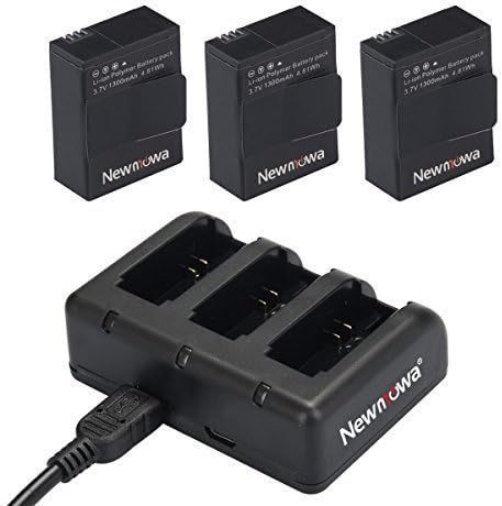 Newmowa Взаимозаменяеми батерия AHDBT-302 с капацитет 1300 mah (3 серии) и бързото 3-канален зарядно устройство за