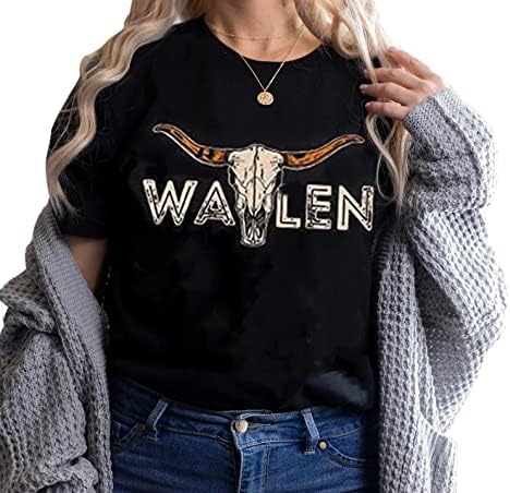 Вален Риза Дамски Забавно Леопардовая Тениска с Изображение на Череп Графична Риза В Стил Кънтри, Риза в Западен