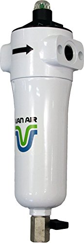Ван Air Systems F200-0055-1/2- Филтър за сгъстен въздух серия MD-PD6 F200, Премахва масло, вода и твърди частици, Индикатор за диференциално налягане, 55 CFM, 1/2 NPT, Ръчно сливи, 0,01 микрон