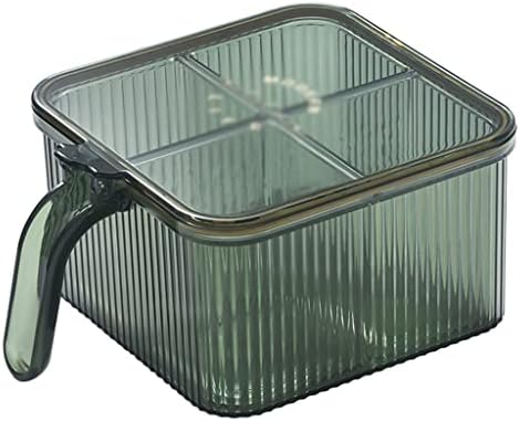 WIONC Кутия за съхранение на саксии с четири отделения, контейнер за съхранение на храна, кутия за подправки, Аксесоари