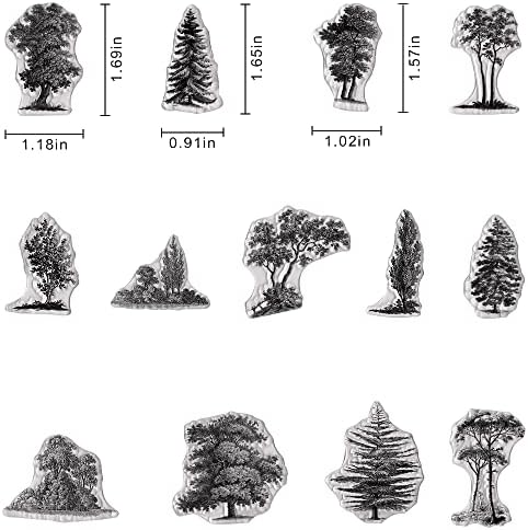Дървета на Фона Прозрачни Печати за Направата на Картички и водене на дневник, Листата на дърветата Гумени Печати
